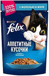 Корм для кошек PURINA Felix желе форель 85 гр