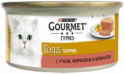 Корм для кошек PURINA Gourmet Gold утка/морковь/шпинат по франц. 85 гр