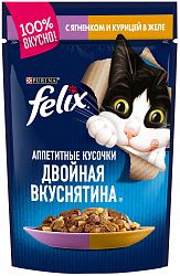 Корм для кошек PURINA Felix Двойной Вкус ягненок/курица 85 гр