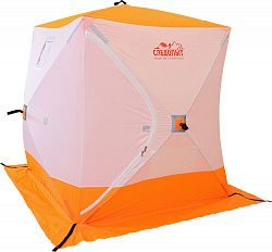Палатка зимняя куб СЛЕДОПЫТ 1,5 х1,5 м, Oxford 210D PU 1000, 2-местная, цв. бело-оранж. PF-TW-09 (1533)