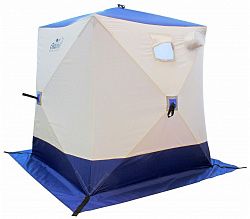 Палатка зимняя куб СЛЕДОПЫТ 1,5 х1,5 м Oxford 240D PU 1000, 2-местная, бело-синий. PF-TW-03