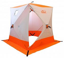 Палатка зимняя куб СЛЕДОПЫТ 1,5 х1,5 м, Oxford 240D PU 1000, 2-местная, цв. бело-оранж. PF-TW-01