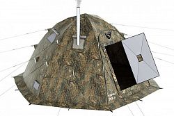 Палатка всесезонная БЕРЕГ Кубоид 3.60 двухслойная, непромокаемый пол из ПВХ, сетка веранда (3891)