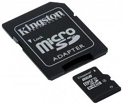 Карта памяти KINGSTON microSDHC SDC4/8GB Class 4/adapter SD