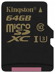 Карта памяти KINGSTON microSDXC 64 GB UHS-I Class 3 + A (SDCR/64GB)
