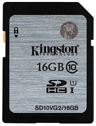 Карта памяти KINGSTON SDHC SD10VG2/16GB Class 10