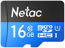 Карта памяти NETAC MicroSD 16GB Class 10 U1 P500STN с адаптером SD