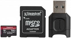 Карта памяти KINGSTON MLPMR2/64GB Class 10 + adapter SD + USB adapter