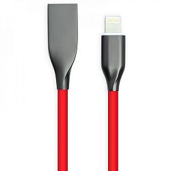 Кабель PowerPlant USB - Lightning, 1м, силикон, красный CA911400