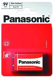 Батарейка солевая PANASONIC 6f22REL/1BPR Red Zinc крона/1B