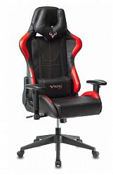Игровое компьютерное кресло ZOMBIE VIKING-5-AERO черный/красный искусст. кожа с подголов. крестовина пласт.