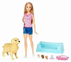 BARBIE Игрушка Barbie Игровой набор «Кукла и собака с новорожденными щенками» FDD43