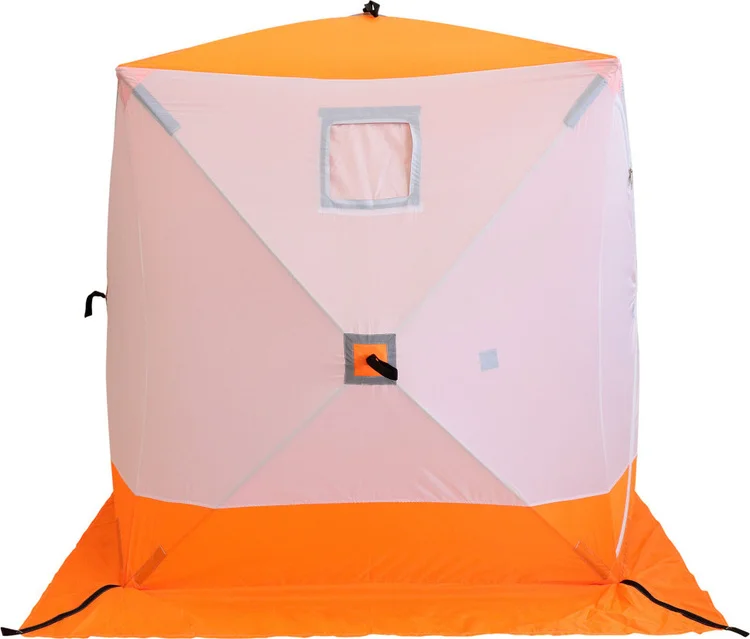 Фотография Палатка зимняя куб СЛЕДОПЫТ 1,5 х1,5 м, Oxford 210D PU 1000, 2-местная, цв. бело-оранж. PF-TW-09 (1533)