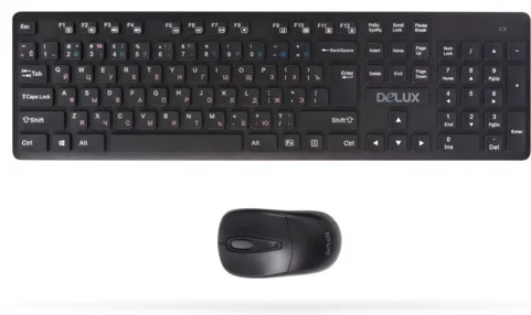 Фото Клавиатура DELUX DLD-1505OGB Black + мышь