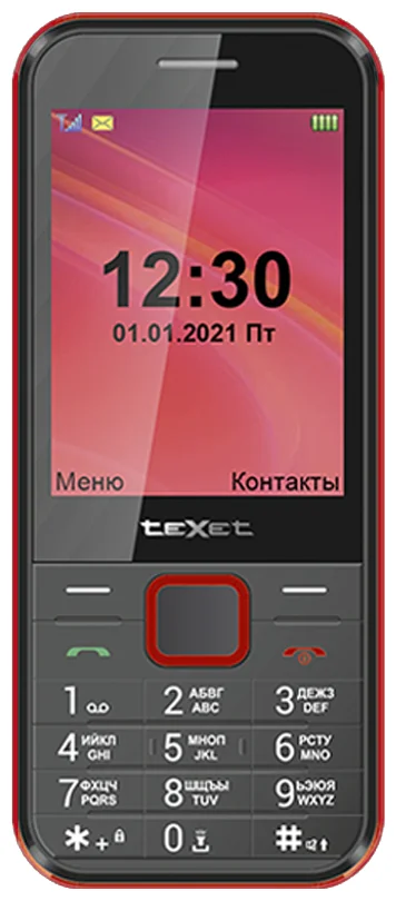 Картинка Мобильный телефон TEXET TM-302 Black-Red
