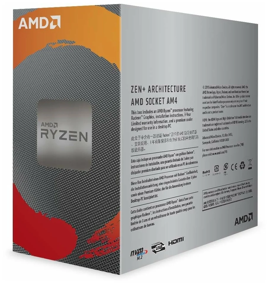 Фотография Процессор AMD Ryzen 3 3200G AM4 OEM (YD3200C5M4MFH)