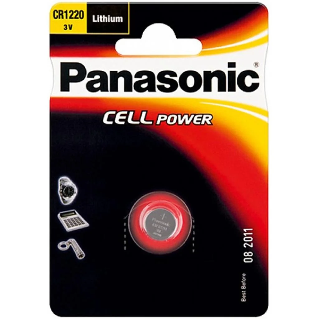 Фото Батарейка дисковая литиевая PANASONIC CR-1220/1B