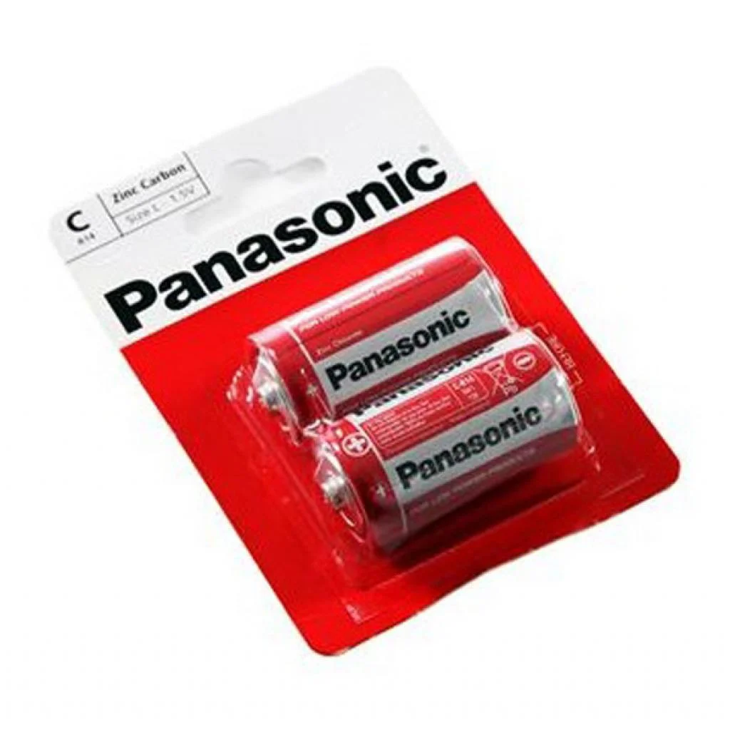 Фото Батарейка солевая PANASONIC R14REL/2BP Red Zinc С/2B